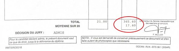 Bulletin relevé de notes de pour son BTSA MV Bulletin relevé de notes de pour son BTSA MV